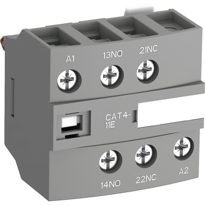 ABB CAT4-11E Auxiliary Contact Block | 1 NO + 1 NC with Coil Terminals | Front-Mounted