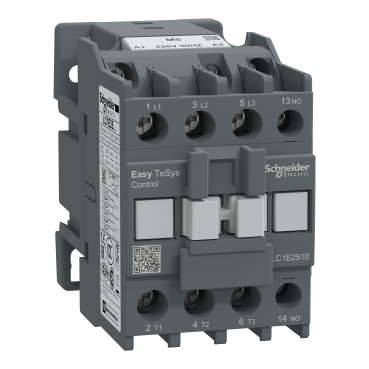 LC1E2510M7 - Contactor,Easy TeSys Control,LC1E,3P(3NO),AC-3/AC-3e,<=440V,25A,220V AC coil,50/60Hz,1NO auxiliary contact
