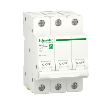R9F32316 - Miniature circuit breaker (MCB), Resi9, 3P, 16A, C curve, 4500A (IEC/EN 60898-1) Schneider Electric
