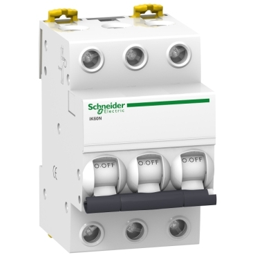 A9K24363 | Miniature circuit-breaker, Acti9 iK60N, 3P, 63 A, C curve, 6000 A (IEC 60898-1) Schneider Electric