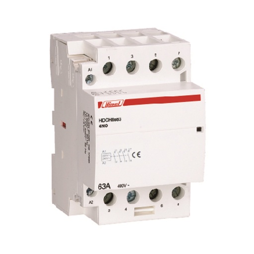 HDCH8S63431 | Himel Modular (Silent) contactor, HDCH8s, 63 A, 250/400 V AC, 4P, 3 NO + 1 NC