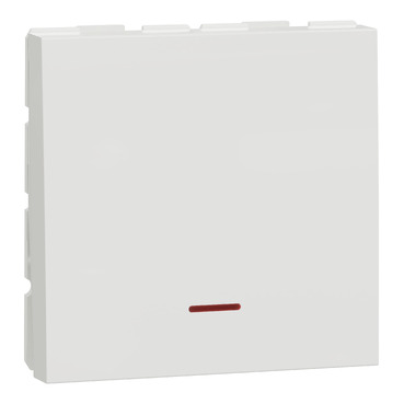NU323218S | Switch, New Unica, mechanism, 1-pole 1-way, 32A, 2 modules, screw terminals, untreated, IP4X, white
