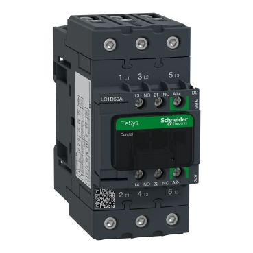 LC1D50ABBE | كونتاكتور 3 أقطاب 50 أمبير تيار متردد-3 حتى 440 فولت ملف 24 فولت تيار مستمر EverLink