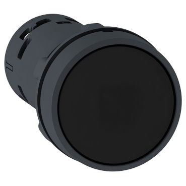 XB7NA21 | Schneider Electric Monolithic push button, Harmony XB7, plastic, black, 22mm, spring return, unmarked, 1NO