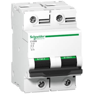 A9N18458 | Miniature circuit-breaker, Acti9 C120H, 2P, 100 A, C curve, 15000 A (IEC 60898-1), 15 kA (IEC 60947-2)