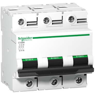 A9N18469 | Miniature circuit-breaker, Acti9 C120H, 3P, 100 A, C curve, 15000 A (IEC 60898-1), 15 kA (IEC 60947-2)