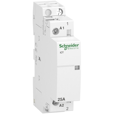 A9C20731 | Schneider Acti9 iCT Contactor 25A, 1-Pole, 1NO, 230-240V AC, 50Hz